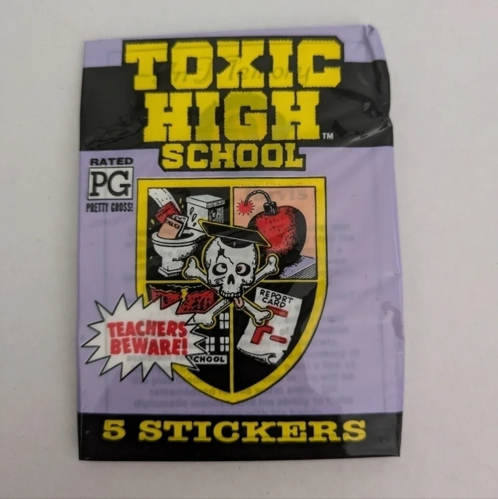 Toxic High trading stickers. Dated 1991, unopened.